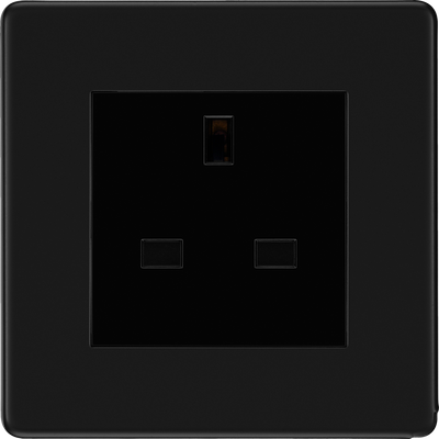 BG Nexus Matt Black Single Unswitched FFB23B Black Insert 13 Amp