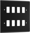 BG RNFB8 Nexus Metal Matt Black 8 Module Grid Front Plate