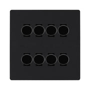 BG Evolve Matt Black 8 Gang Trailing Edge LED Dimmer Light Switch 2 Way Custom Switch by British General (Evolve-MB-CUSTOM-8GANG-8xDIMMER- 2WAY)