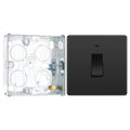 BG Evolve Black Chrome 20A Double Pole Switch with Neon PCDBC31B with 25mm Steel Back Box