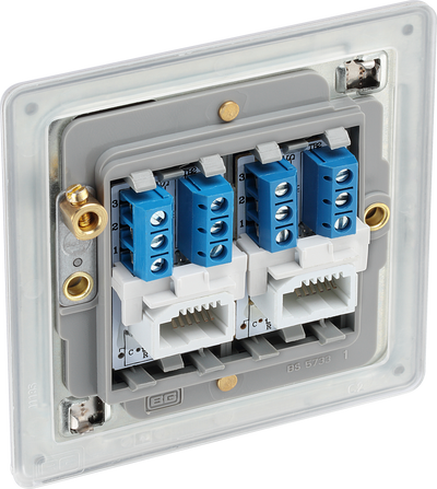 FBSBTS2 Back - This Secondary telephone socket from British General uses a screw terminal connection and should be used for additional telephone points which feed from the master telephone socket.