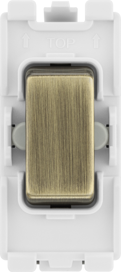 BG RAB12C Nexus Grid Antique Brass 20AX 2 Way 1 Pole Centre-Off Switch Module