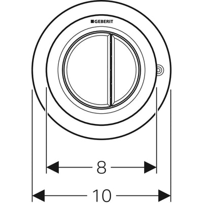 Geberit Type01 Dual Flush Button For Furniture - Gloss Chrome- 116.050.21.1
