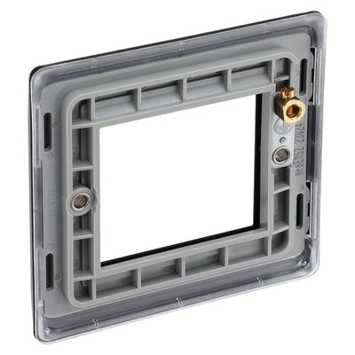 BG Nexus Matt Black Double Secondary Telephone Socket, Screw Terminal - Black Insert