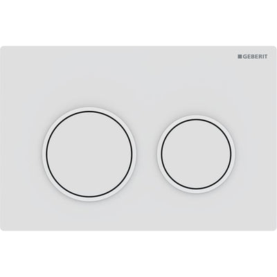 Geberit Omega20 Round WC Dual Flush Plate - Matt White - 115.085.01.1