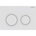 Geberit Omega20 Round WC Dual Flush Plate - Matt White - 115.085.01.1