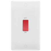 BG 873 Moulded Round Edge | White | 2 Gang 45A 2 Pole Cooker Switch by British General (BG-873)