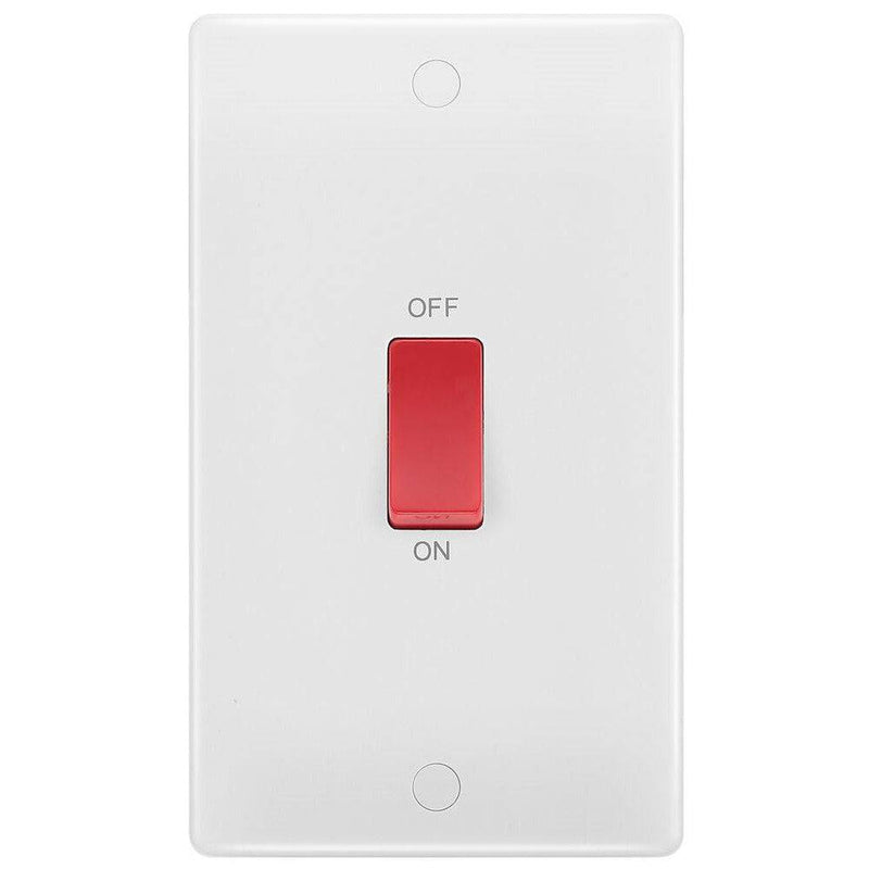 BG 873 Moulded Round Edge | White | 2 Gang 45A 2 Pole Cooker Switch