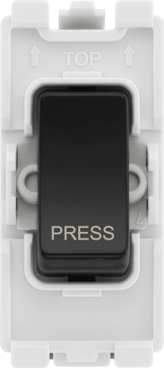 BG RPCDB14 Evolve Grid Black 20A 20AX 1 Way 1 Pole PRESS Retractive Switch Module