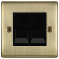 BG Nexus Antique Brass Double RJ11 Telephone Socket NABRJ112 - Black Insert