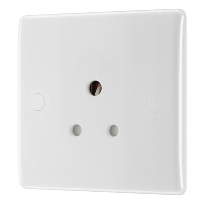 BG Electrical 5A Unswitched Round Pin Socket White & 32mm Pattress Back Box