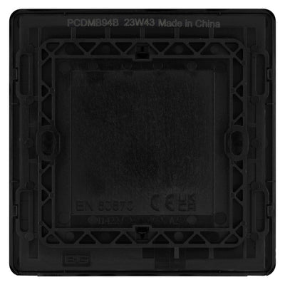 BG Evolve Matt Black Single Blank Plate PCDMB94B with 35mm Steel Back Box