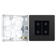 BG Evolve Black Chrome Double Master Touch Dimmer Switch PCDBCTDM2B with 25mm Steel Back Box