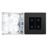 BG Evolve Black Chrome Double Master Touch Dimmer Switch PCDBCTDM2B with 25mm Steel Back Box by British General