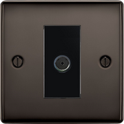 BG Nexus Metal Black Nickel Co-axial Socket NBN60B by British General (BG-NBN60B)