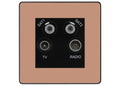 BG Evolve Polished Copper TV/FM/2x SAT Quadplex Socket – Black Insert