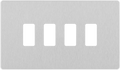 BG RPCDBS4W Evolve Grid Brushed Steel 4 Module Rectangular Front Plate - White Trim