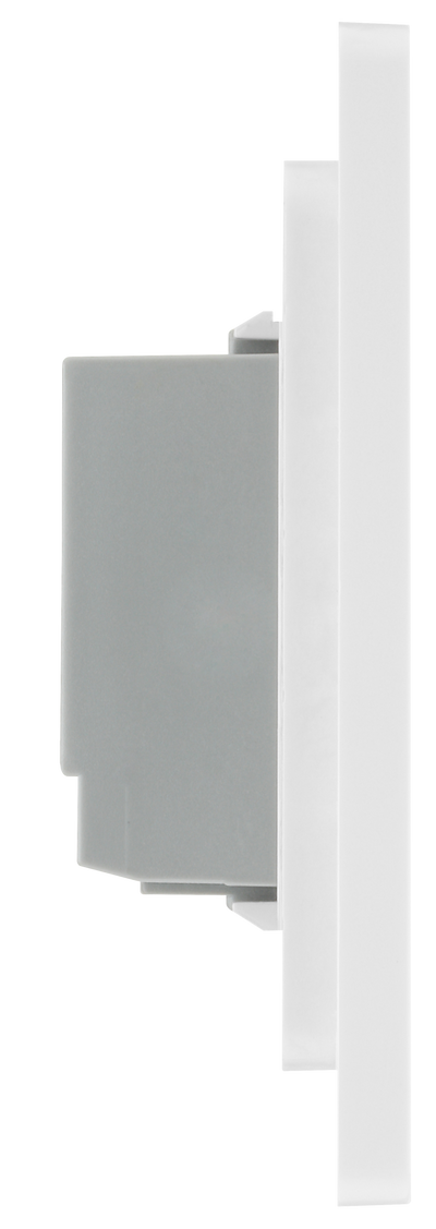 BG PCDCLTDS1W Pearlescent White Evolve 1 Gang 200W Trailing Edge Secondary Touch Dimmer - White Insert