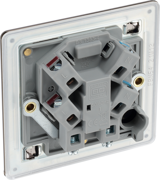 FBN54 Back - This 13A fused and unswitched connection unit from British General provides an outlet from the mains containing the fuse ideal for spur circuits and hardwired appliances.