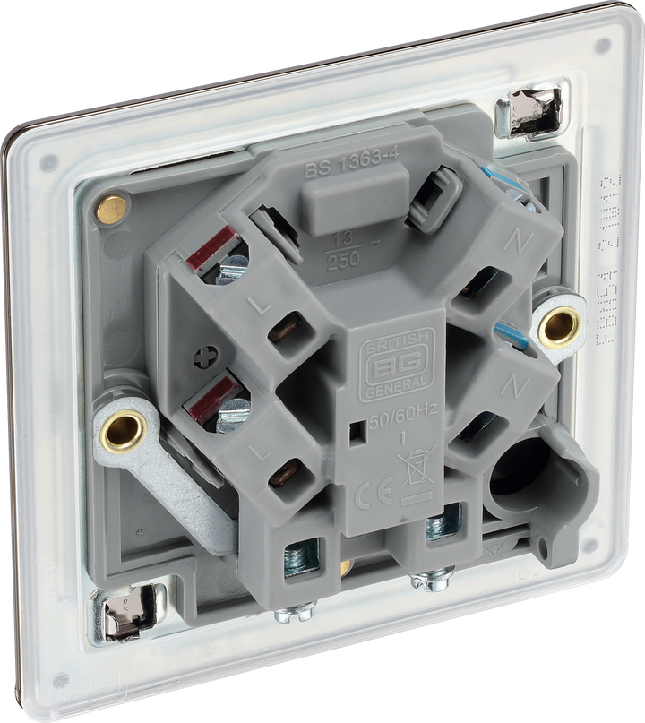 FBN54 Back - This 13A fused and unswitched connection unit from British General provides an outlet from the mains containing the fuse ideal for spur circuits and hardwired appliances.