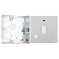 BG Evolve Brushed Steel 13A Flex Outlet Neon Unswitched Fused Connection Unit PCDBS54W with 25mm Steel Back Box