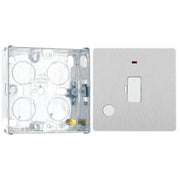 BG Evolve Brushed Steel 13A Flex Outlet Neon Unswitched Fused Connection Unit PCDBS54W with 25mm Steel Back Box