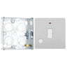 BG Evolve Brushed Steel 13A Flex Outlet Neon Unswitched Fused Connection Unit PCDBS54W with 25mm Steel Back Box