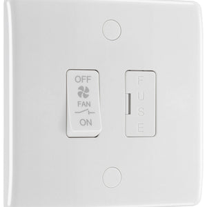 BG 815F Moulded Round Edge | White | 10A Triple Pole Fused Fan Isolator Switch by British General (BG-815F)