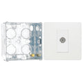 BG Evolve Pearlescent White Co-Axial Socket Outlet PCDCL60W with 35mm Steel Back Box