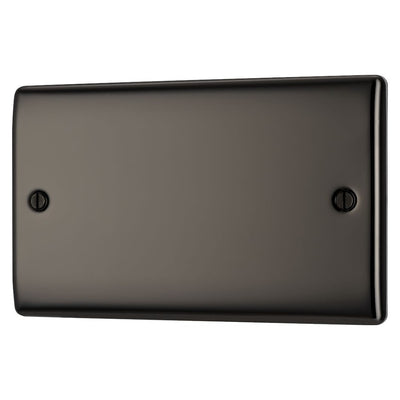 BG Nexus Black Nickle Double Blanking Plate NBN95 with 35mm Steel Back Box