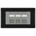 BG Nexus Matt Black 3 Gang RJ45 CAT6 Data Socket Grey Inserts