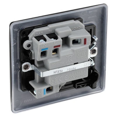 BG Nexus Matt Black 13A Switched Fused Connection Unit NFB50 with 35mm Steel Back Box