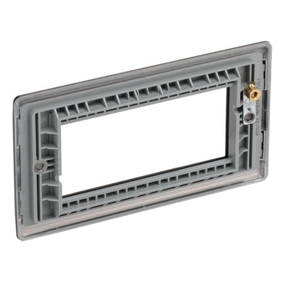 BG Black Nickel 4G Faceplate with 45W USB A+C Charger Modules - Grey Insert