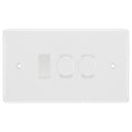 BG White 3 Gang Light Switch 2x Trailing Edge LED Dimmer 1x 2 Way Custom Switch