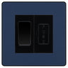 BG Evolve Matt Blue 20A Intermediate Switch & 13A Fused Spur Plate | Black Insert