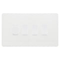 BG Evolve Pearlescent White 4 Gang Light Switch 1x Trailing Edge LED Dimmer 3x 2 Way Custom Switch