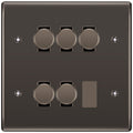 BG Black Nickel 5 Gang Trailing Edge LED Dimmer Light Switch 2 Way Custom Switch