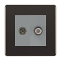 BG Flatplate Screwless Black Nickel TV & Satellite Socket FBN65G