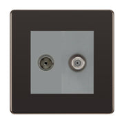 BG Flatplate Screwless Black Nickel TV & Satellite Socket FBN65G by BG Nexus (BG-FBN65G)