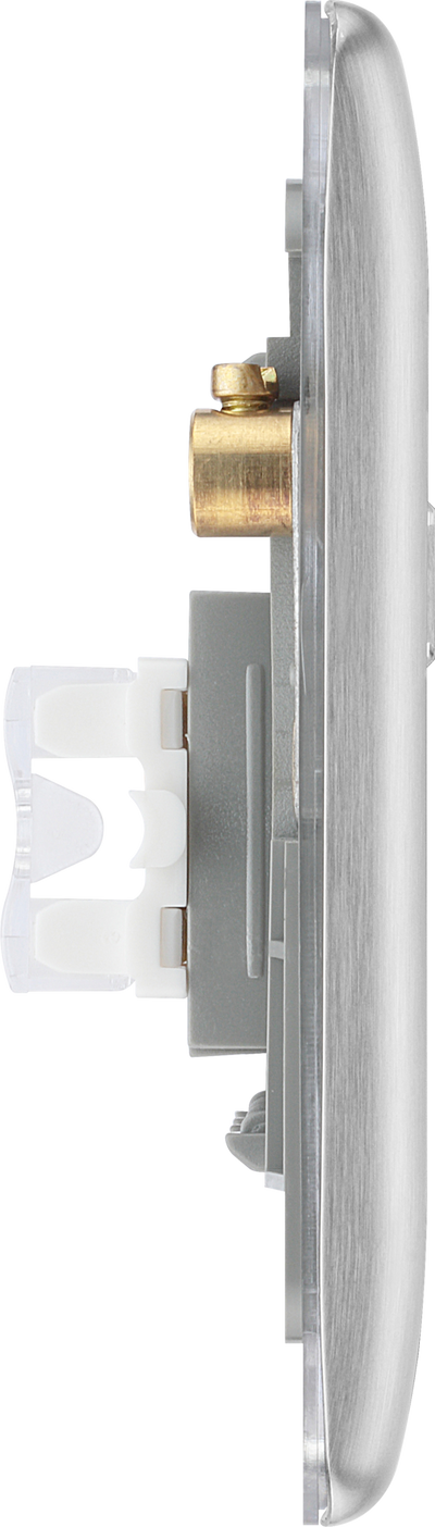 NBSRJ452 Side - This RJ45 ethernet socket from British General uses an IDC terminal connection and is ideal for home and office providing two networking outlets with ID windows for identification.