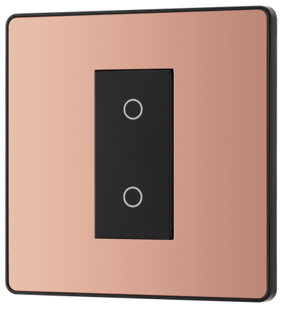  PCDCPTDM1B Front - This Evolve Polished Copper single master trailing edge touch dimmer allows you to control your light levels and set the mood.