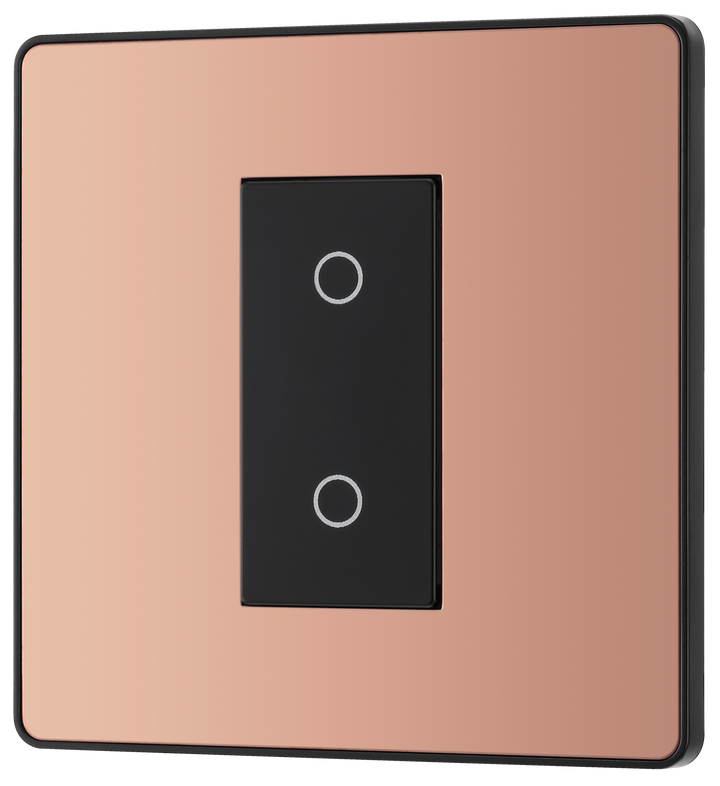  PCDCPTDM1B Front - This Evolve Polished Copper single master trailing edge touch dimmer allows you to control your light levels and set the mood.