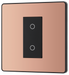  PCDCPTDM1B Front - This Evolve Polished Copper single master trailing edge touch dimmer allows you to control your light levels and set the mood.