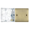 BG Nexus Antique Brass Single Blanking Plate NAB94 with 25mm Steel Back Box by British General (BG-NAB94+HGS02)