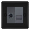 BG Nexus Matt Black TV Aerial & Master Telephone Socket - Grey Insert
