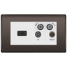 BG Nexus Black Nickel 4G Faceplate with HDMI + TV/FM/SAT Module - White Insert by British General (BG-NBNEMR4-HDMI-TVFM2W)