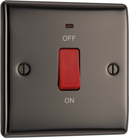 NBN74 Front - This 45A double pole switch with indicator from British General is ideal for use with cookers and ovens.