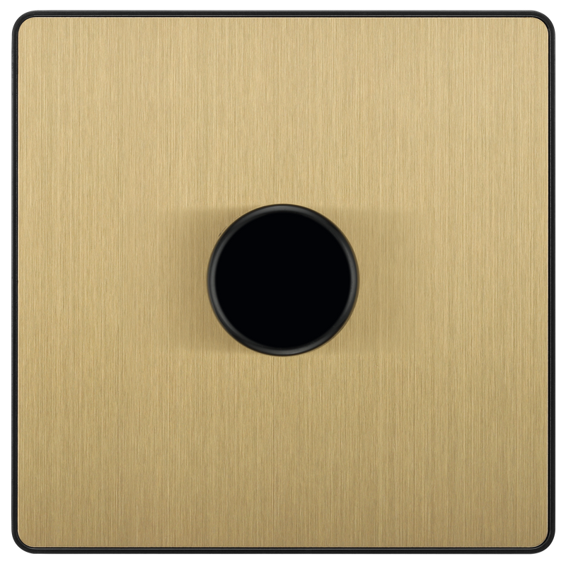 BG Evolve PCDSB81B Satin Brass 1 Gang 200W Switch-Black Insert