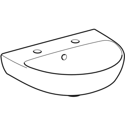 Geberit Selnova 500mm Wash Basin - 2 Tap Holes - 501.049.00.6 by Geberit (Geberit-501.049.00.6)