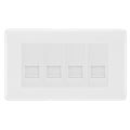 BG White Moulded 4 Gang RJ11 Telephone Socket Euro Module - White Insert